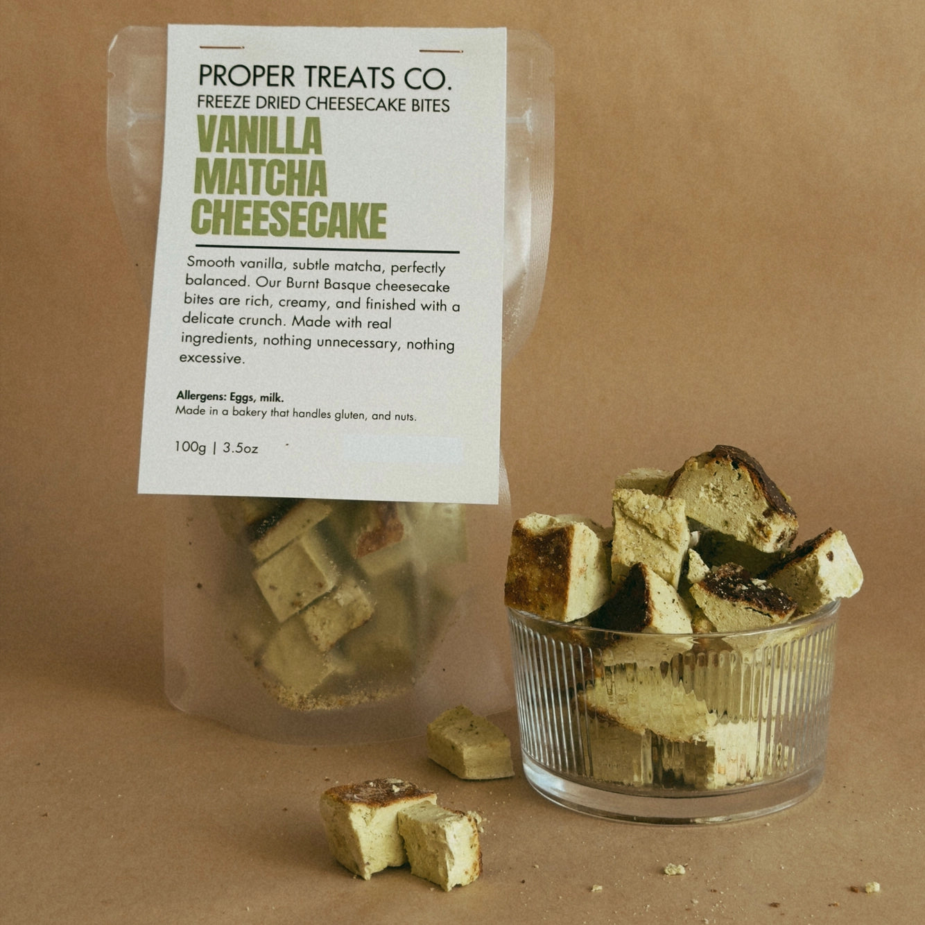 Vanilla Matcha Cheesecake Bites