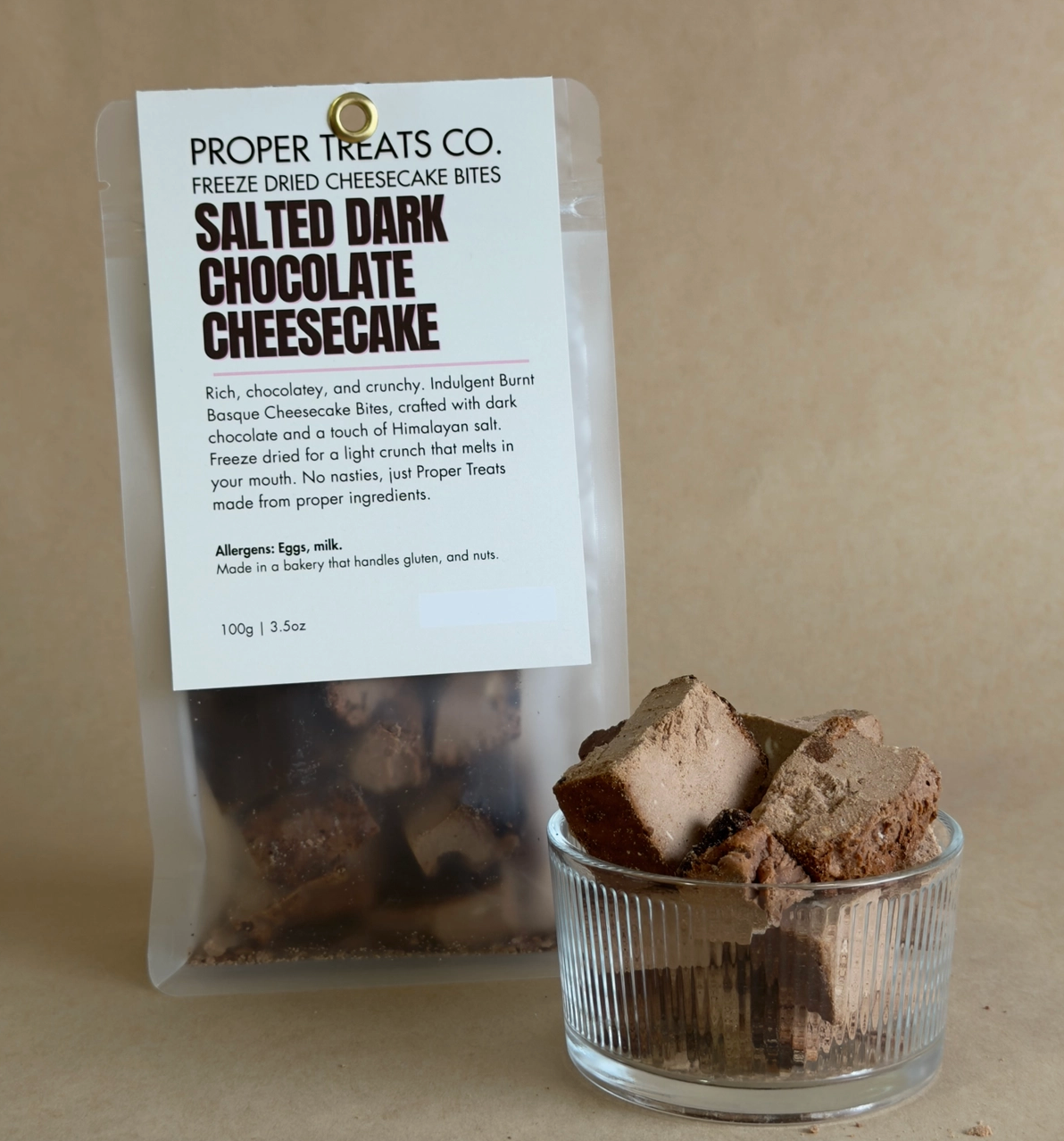 Salted Dark Chocolate Cheesecake Bites
